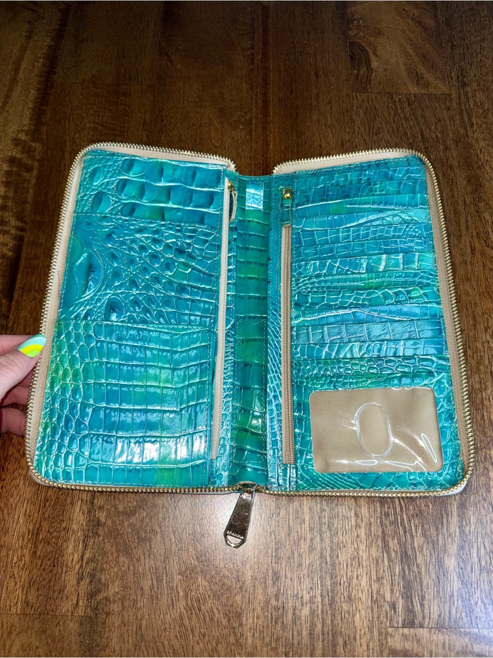 Brahmin GUC Skyler - Ocean Ombré - Travel Wallet/Clutch - FULL Eye - HTF, Rare - Picture 4 of 15